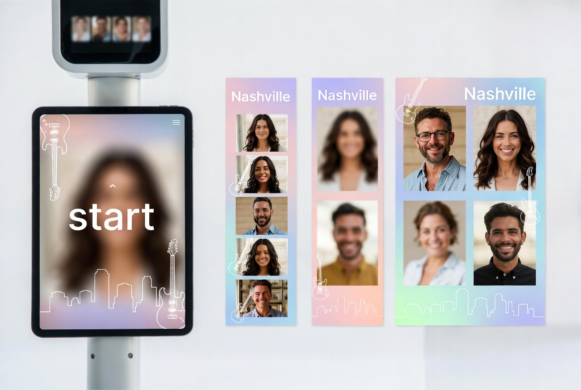 Custom branded graphics for photo booth