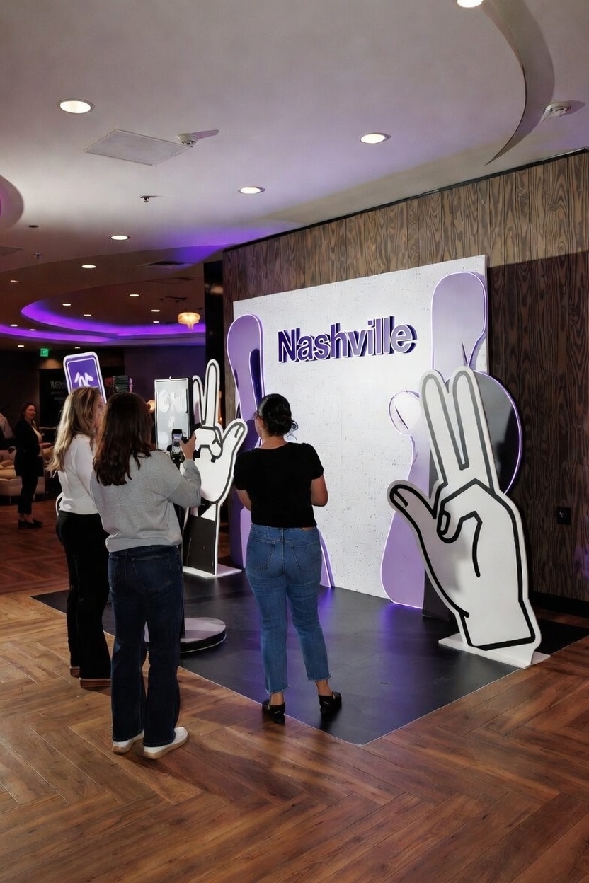 Nashville-themed backdrop for photo booth